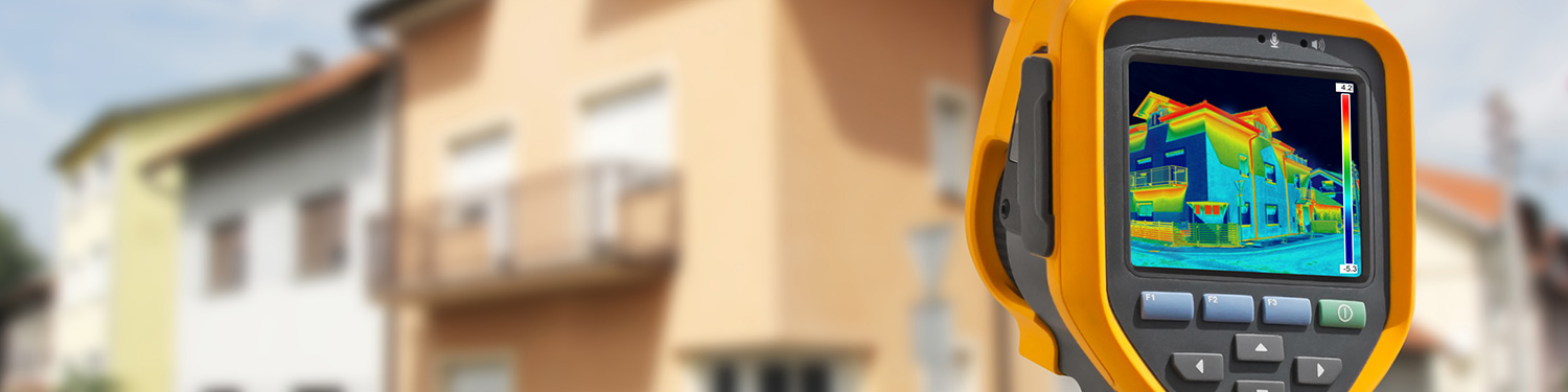 Handheld thermal imaging device detects heat and air leaks for home energy efficiency in Des Moines