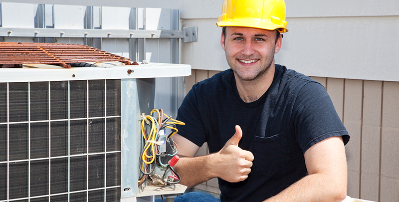 MODERN working on a residential air conditioning 