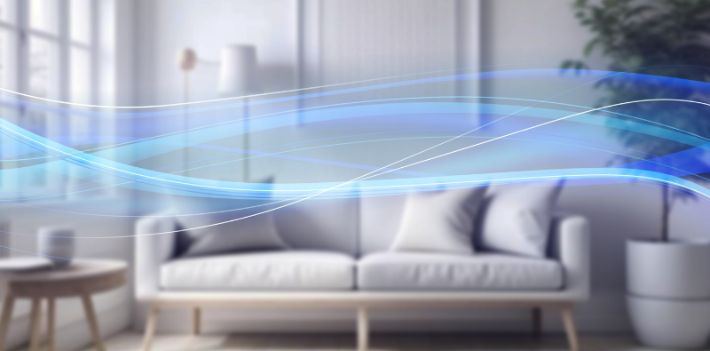 Air flow in a comfortable home.